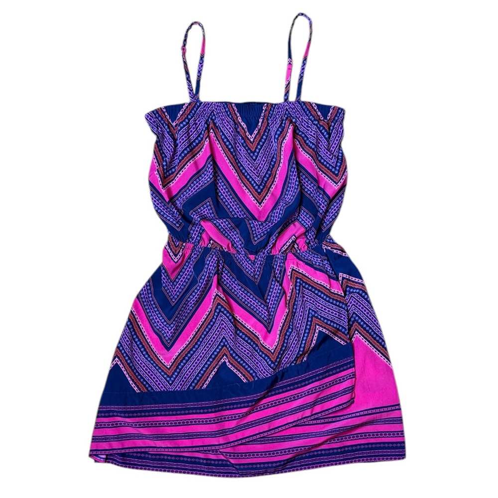 Express Chevron Strapless/Spaghetti Strap Mini Dr… - image 1
